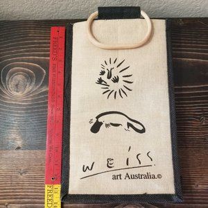 Albert Weiss Canvas Tote in Natural with Black Print